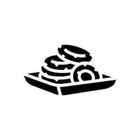 Zwiebel Ringe schnell Essen Glyphe Symbol Vektor Illustration