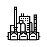 raffinaderi olja industri linje ikon vektor illustration