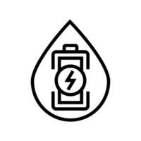 Energie Erhaltung Wasserkraft Leistung Linie Symbol Vektor Illustration