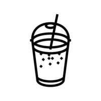 Milchshake schnell Essen Linie Symbol Vektor Illustration