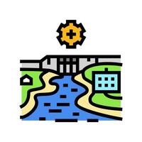 hydro infrastruktur vattenkraft kraft Färg ikon vektor illustration