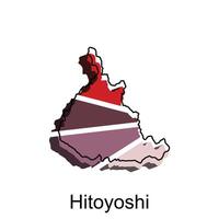 Vektor Karte von hitoyoshi Stadt bunt Illustration Vorlage Design auf Weiß Hintergrund