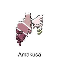 Karta stad av amakusa design mall, värld Karta internationell vektor mall med översikt grafisk skiss stil isolerat på vit bakgrund