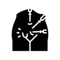 Leisten Hernie Reparatur Chirurgie Glyphe Symbol Vektor Illustration