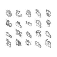 fri frakt service samling isometrisk ikoner uppsättning vektor