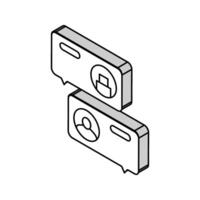 Diskussion Kunde Zeugnis isometrisch Symbol Vektor Illustration