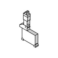 Fleisch Knochen sah isometrisch Symbol Vektor Illustration