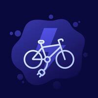 elektrisk cykel, e-cykel med en plugg ikon, vektor design