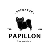 årgång retro hipster papillon logotyp vektor översikt silhuett konst ikon