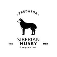 Jahrgang retro Hipster sibirisch heiser Logo Vektor Gliederung Silhouette Kunst Symbol