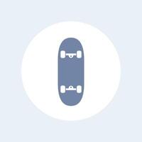 Skateboard Symbol isoliert auf Weiss, Vektor Illustration