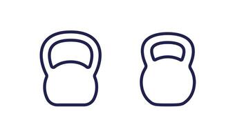 Kettlebell trainieren Symbol, linear Vektor