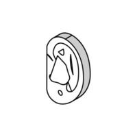 anti tragus genomträngande örhänge isometrisk ikon vektor illustration
