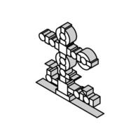 Öl Bohrlochkopf Petroleum Ingenieur isometrisch Symbol Vektor Illustration