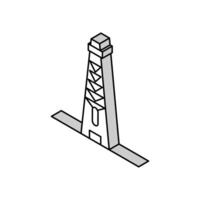 Öl Bohrturm Petroleum Ingenieur isometrisch Symbol Vektor Illustration