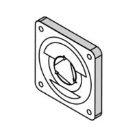 Notfall halt Taste warnen isometrisch Symbol Vektor Illustration