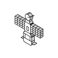 Satellit Technologie Luftfahrt Ingenieur isometrisch Symbol Vektor Illustration