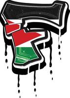 palestina flagga graffiti f droppande vektor mall