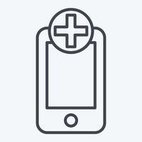 ikon medicinsk app. relaterad till medicinsk symbol. linje stil. enkel design redigerbar. enkel illustration vektor