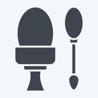 ikon kokt ägg. relaterad till snabb mat symbol. glyf stil. enkel design redigerbar. enkel illustration vektor