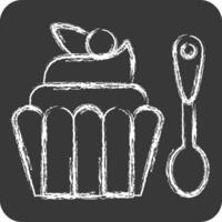 Symbol Cupcake. verbunden zu schnell Essen Symbol. Kreide Stil. einfach Design editierbar. einfach Illustration vektor