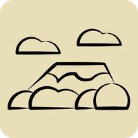 ikon montera kilimanjaro. relaterad till kenya symbol. hand dragen stil. enkel design redigerbar. enkel illustration vektor
