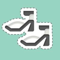 klistermärke linje skära sandaler. relaterad till mode symbol. enkel design redigerbar. enkel illustration vektor
