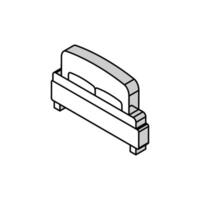 säng läder isometrisk ikon vektor illustration