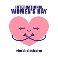 International Damen Tag Konzept Poster. inspirieren Aufnahme Frau Illustration Hintergrund. 2024 Damen Tag Kampagne Thema - - Inspirieren Sie Inklusion vektor