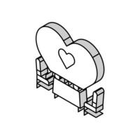 romantisch Abendessen Liebe isometrisch Symbol Vektor Illustration