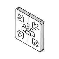 Feuer Versammlung Punkt Notfall isometrisch Symbol Vektor Illustration