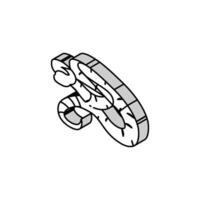 Boa Constrictor Tier Schlange isometrisch Symbol Vektor Illustration