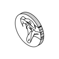 Schlange Reißzähne Tier isometrisch Symbol Vektor Illustration