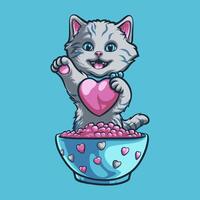 Katze Liebe Maskottchen großartig Illustration zum Ihre branding Geschäft vektor