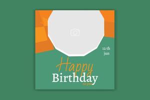 Geburtstag Sozial Medien Post Geburtstag Einladung Karte vektor