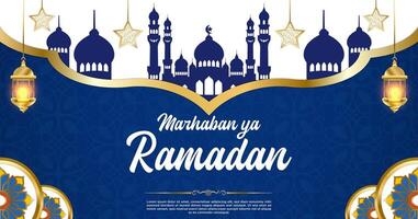 Vektor Blau Luxus Ramadan kareem Banner Vorlage