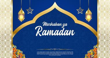 Vektor Blau Luxus Ramadan kareem Banner Vorlage