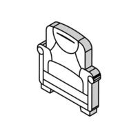 fåtölj läder isometrisk ikon vektor illustration