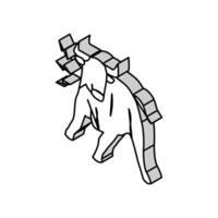 arg tjur djur- isometrisk ikon vektor illustration