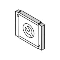 Kühler Reparatur Auto Mechaniker isometrisch Symbol Vektor Illustration