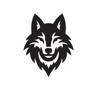 Wolf Kopf Illustration Logo Design. Wolf Maskottchen Vektor