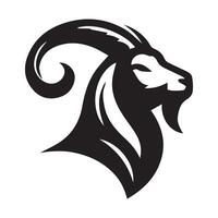 Ziege Kopf schwarz und Weiß Logo Design Vorlage vektor