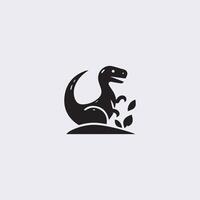 schwarz Dinosaurier Silhouetten, Dinosaurier Logo Symbol vektor