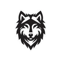 Wolf Kopf Illustration Logo Design. Wolf Maskottchen Vektor