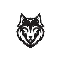 Wolf Kopf Illustration Logo Design. Wolf Maskottchen Vektor