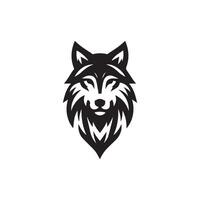 Wolf Kopf Illustration Logo Design. Wolf Maskottchen Vektor