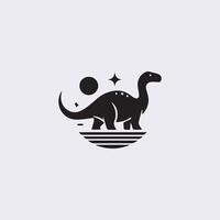 svart dinosaurie silhuetter, dinosaurie logotyp ikon vektor
