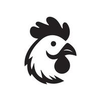 einfach schwarz Hähnchen Kopf Logo, Hähnchen Symbol Vektor