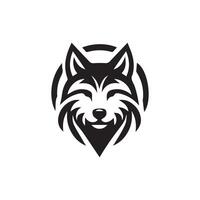 Wolf Kopf Illustration Logo Design. Wolf Maskottchen Vektor