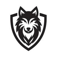 Wolf Kopf Illustration Logo Design. Wolf Maskottchen Vektor